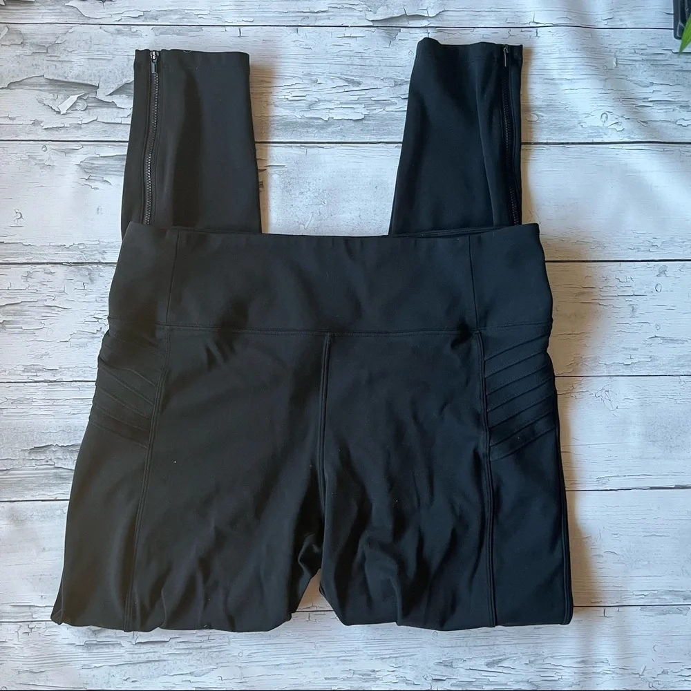 Athleta Delancey Moto Tight Black High Rise Leggings Size XL Tall - Picture 5 of 11